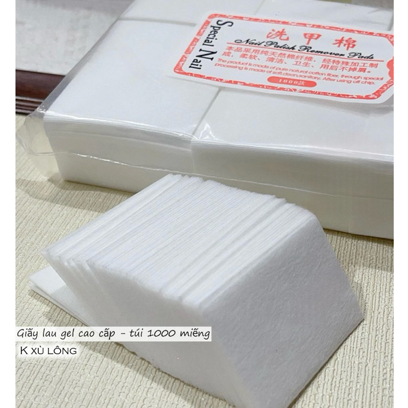 Giấy lau gel hàng loại 1 túi to 1000 miếng không xù lông, mịn Nguyễn Thúy Hà