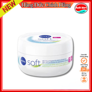 Kem dưỡng ẩm Nivea Soft Đức  giảm khô da viêm da tạo độ ẩm chống nẻ da mịn màng 200ml & 75ml