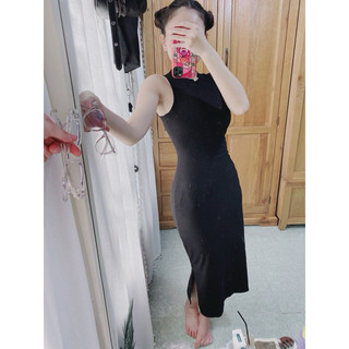 Đầm body gân xẻ tà ( Hoả tốc HCM )