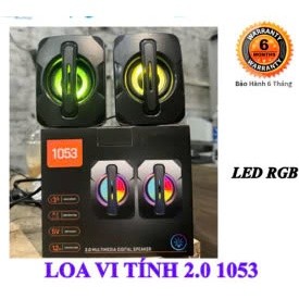 Loa Vi Tính Mini 1053 Để Bàn Cao Cấp Âm Thanh Siêu Trầm Có Đèn Led 7 màu