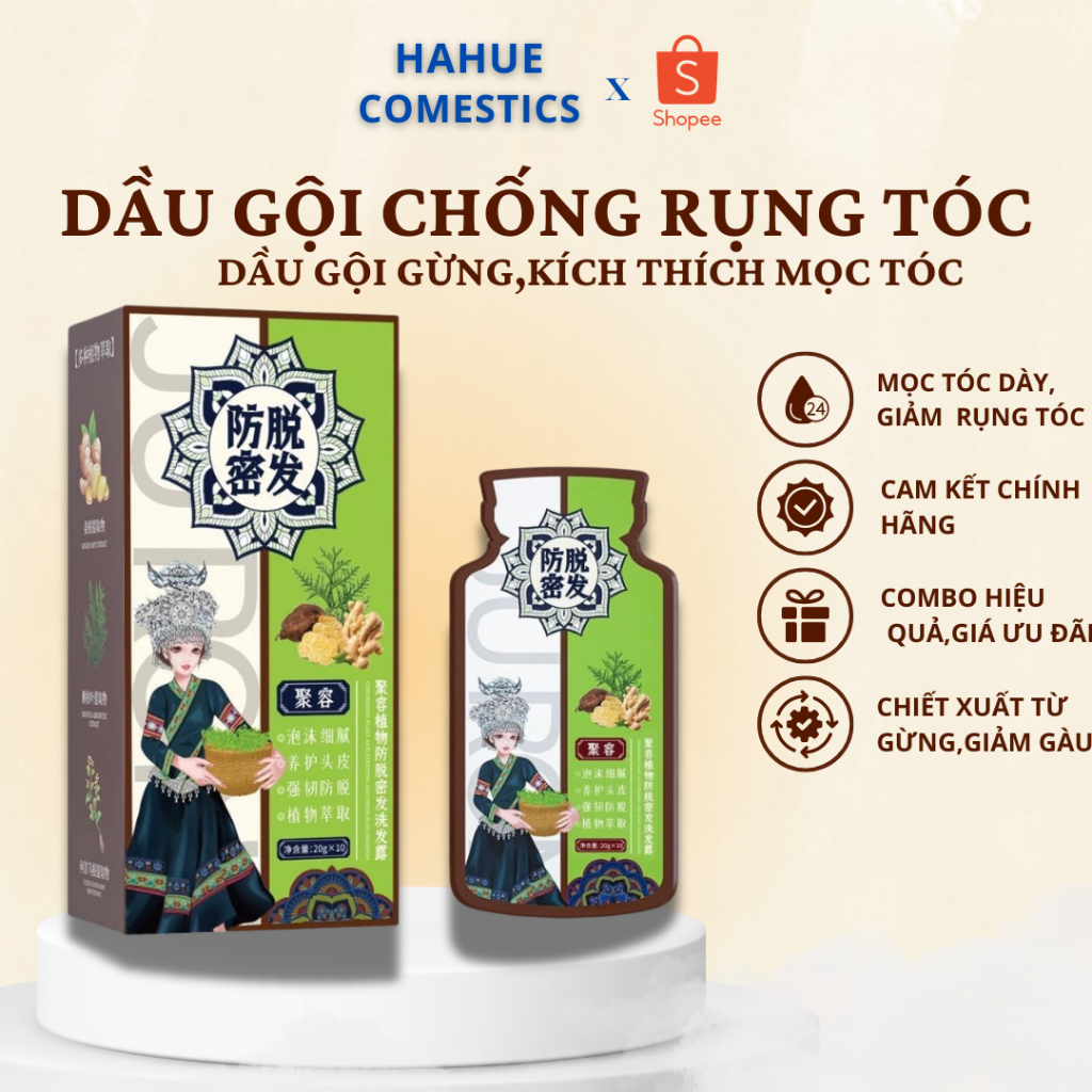 Dầu Gội Chống Rụng Tóc Và Kích Thích Mọc Tóc Chiết xuất củ gừng giúp tóc chắc khoẻ Kiểm Soát Dầu Và Loại Bỏ Gàu