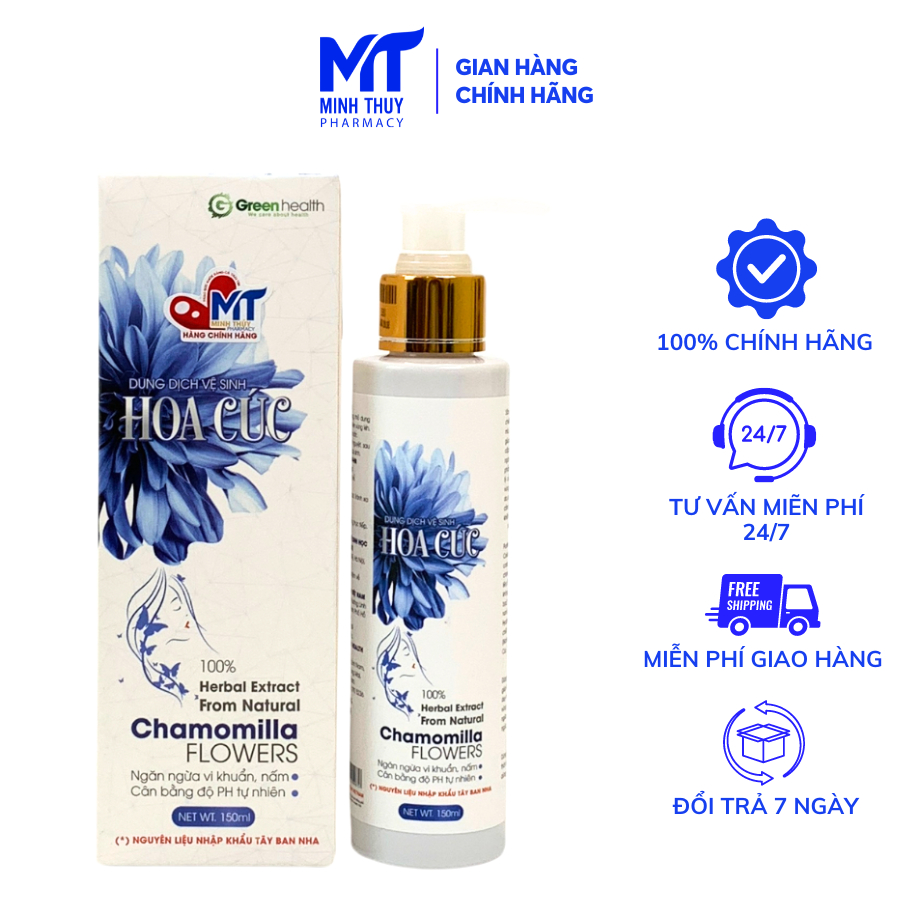 Dung Dịch Vệ Sinh Phụ Nữ Hoa Cúc 100ML - Ngăn Ngừa Vi Khuẩn Nấm Ngứa. Giúp Giảm Mùi, Khử Mùi Hôi Vùng Kín.