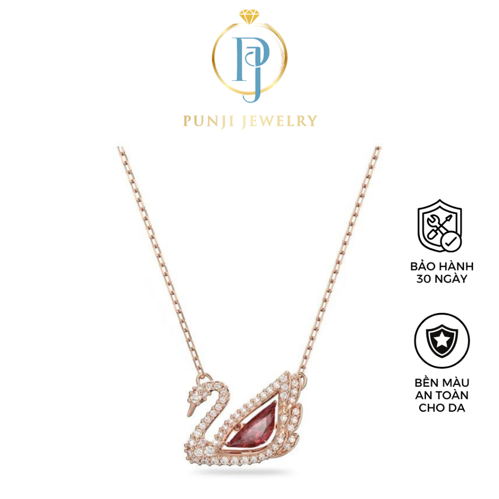 Dây chuyền Swarovski Dancing Swan Red (Rosegold) Hàng cao cấp