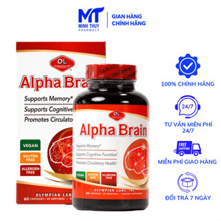 Viên Uống Bổ Não Alpha Brain - Thuốc Bổ Não 60 Viên Giúp Cải Thiện Trí Nhớ Và Tăng Cường Tuần Hoàn Máu Não.