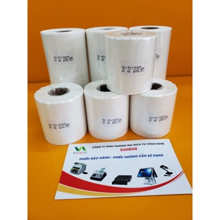 [COMBO 10 CUỘN] Decal in tem mã vạch nhiệt 35x22 mỗi hàng 2 tem 70x22 35x22x25M 35x22x2 35*22 giấy nhiệt in giá decal
