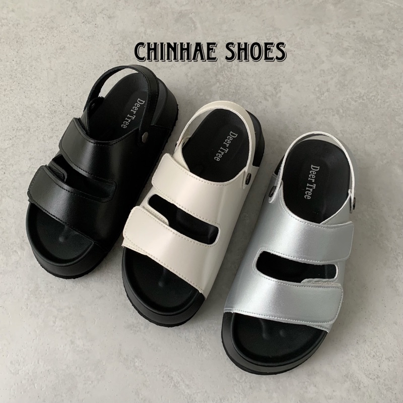 Dép quai hậu sandal da Pu trơn cao cấp tăng chiều cao 4cm phong cách trẻ trung cho nữ đi hằng ngày đi học đi làm