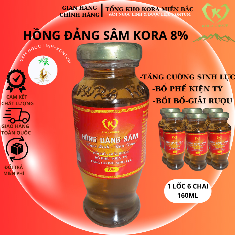 Nước hồng đảng sâm ngọc linh 8%,Nước tăng cường sinh lý,bổ thận mát gan,nước giải rượu