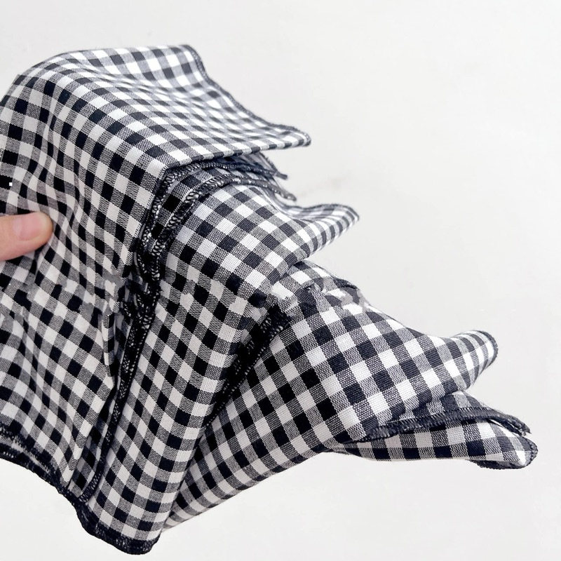 Khăn Rằn Nam Bộ Caro Trắng Đen Cho Bé, Khăn Rằn Truyền Thống Chất Cotton Mềm Đẹp