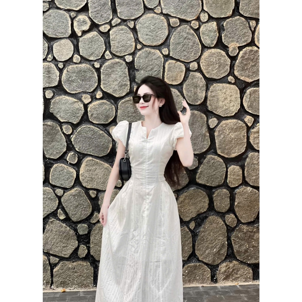 Đầm dự tiệc midi dáng dài tay bồng khoá kéo trước thanh lịch Sovia Dress | BigBuy360 - bigbuy360.vn