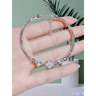 ❤️SẴN❤️  Vòng tay lắc tay bi cỏ bạc xi bạch kim siêu sáng cz thuỵ sĩ