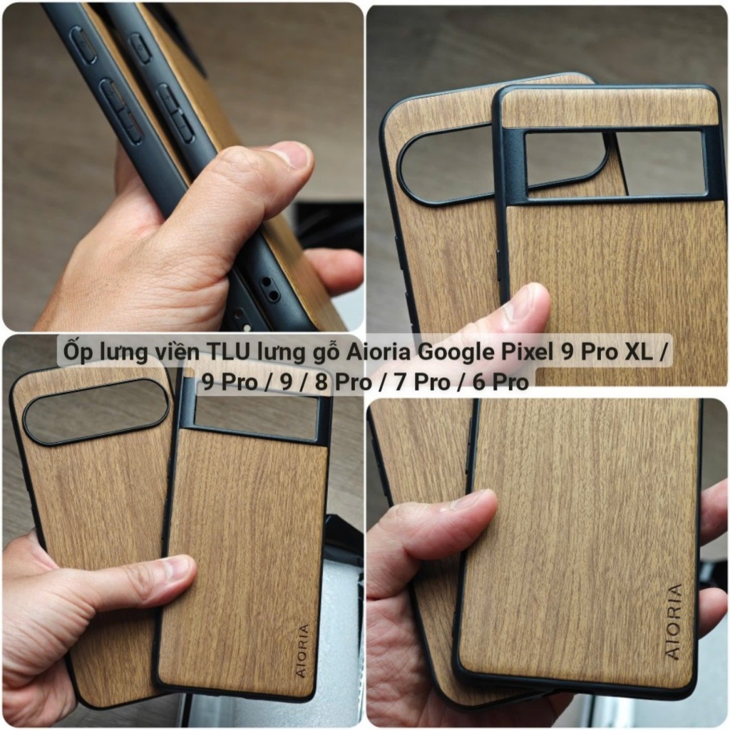 Ốp lưng gỗ Aioria Google Pixel 9 Pro XL / 9 Pro / 9 / 8 Pro / 7 Pro / 6 Pro viền dẻo
