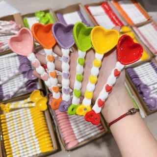 Thìa Sứ, Thìa Ăn Cơm, Ăn Dặm Hình Trái Tim, Decor Bát Đĩa Dễ Thương
