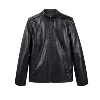 Áo khoác da nam cổ tàu lót dù,lót gió, áo khoát da nam cổ tàu trơn phong cách lịch lãm phù hợp mọi lứa tuổi