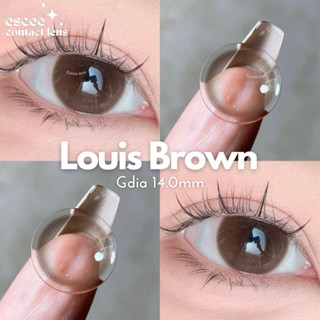 1 Cặp Lens kính áp tròng Louis Brown - nâu tự nhiên trong veo giãn tròng 14.0mm độ cận 0 - 7 độ ( tặng kèm khay gương )