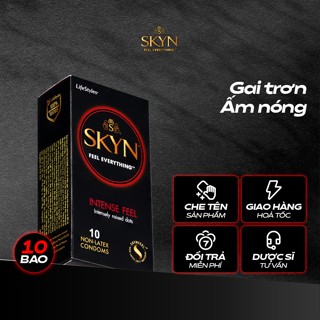 Bao cao su có gai Skyn Intense Feeling - Non-latex không mùi cao su - Hộp 10 bao
