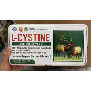 L-Cystine Bio ZinC Plus (hộp thiếc) đẹp da khỏe tóc, bổ sung biotin, nano collagen giảm gãy rụng tóc - 60 viên