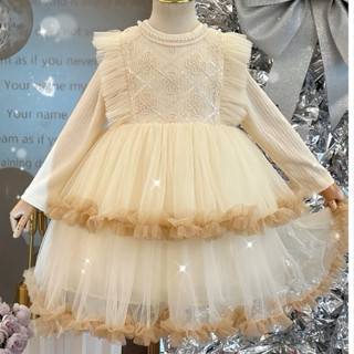   10-27kg  Váy Đầm thu đông cho bé gái thiết kế 2 tầng bồng bềnh dễ thương hàng QC loại 1 