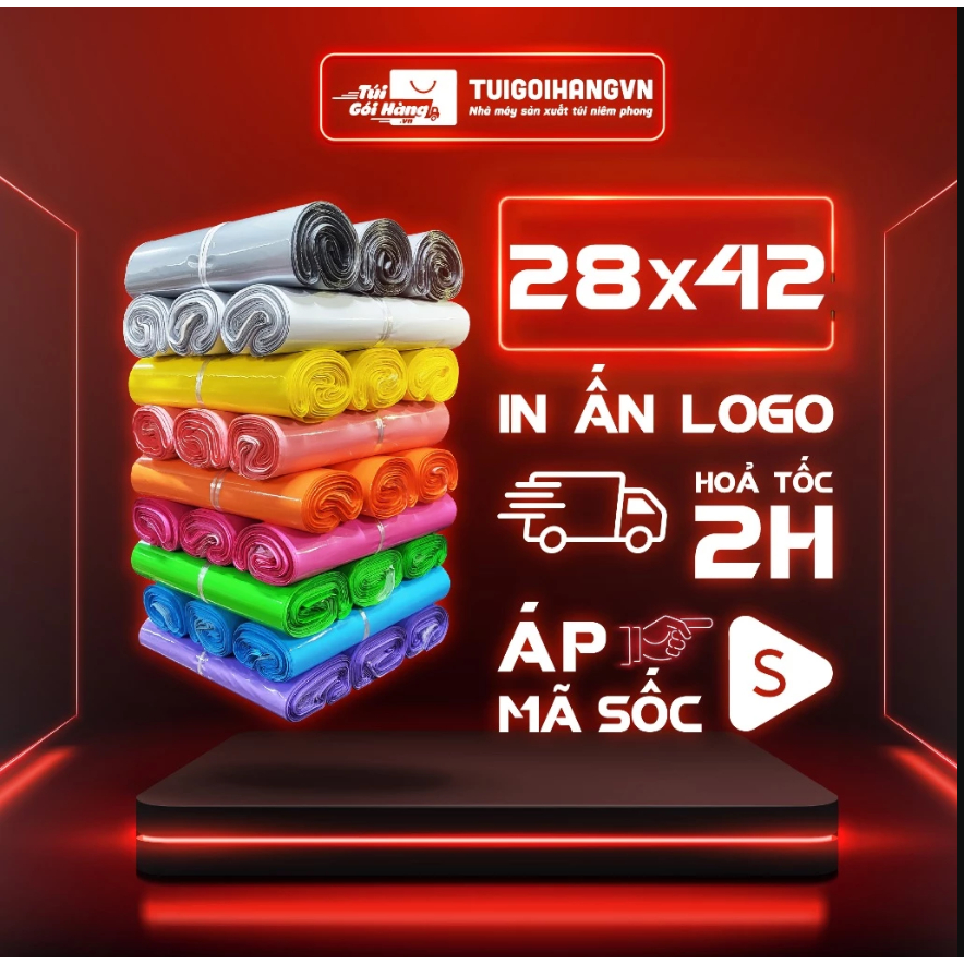 Túi Gói Hàng Túi Niêm Phong size 28x42 TUIGOIHANGVN Cuộn 1kg