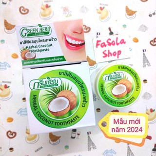 Kem tẩy trắng răng HERBAL CLOVE Thái Lan 25g Green herb đinh hương bạc hà vôi cao dừa vàng miệng nha