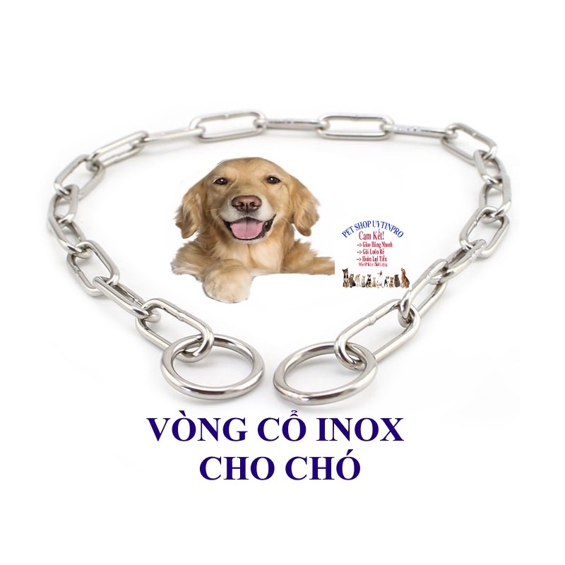 Vòng cổ inox cho Chó Chất liệu inox cao cấp chắc chắn, bền đẹp, giúp thú cưng dễ chịu khi đeo - Pet 
