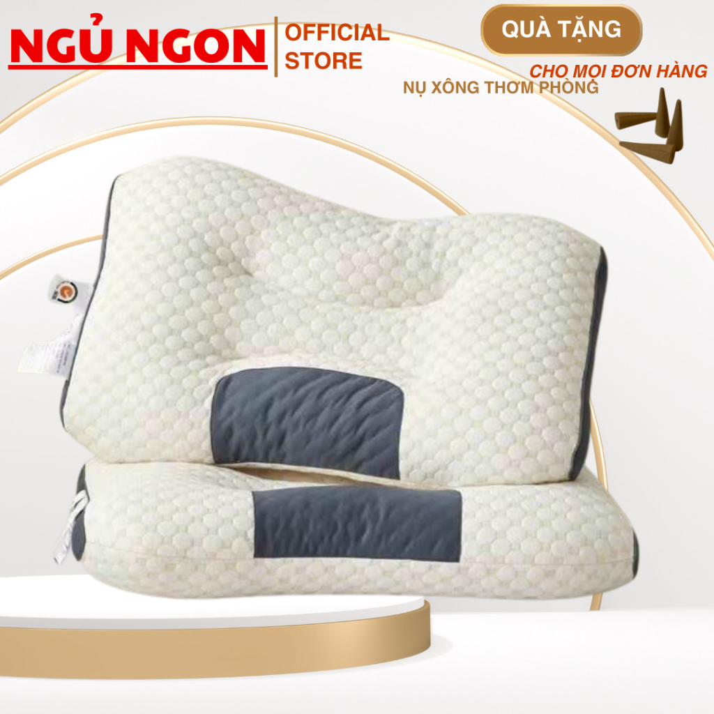 Gối ngủ chống đau cổ vai gáy hạn chế ngáy giúp ngủ ngon.Gối spa công thái học