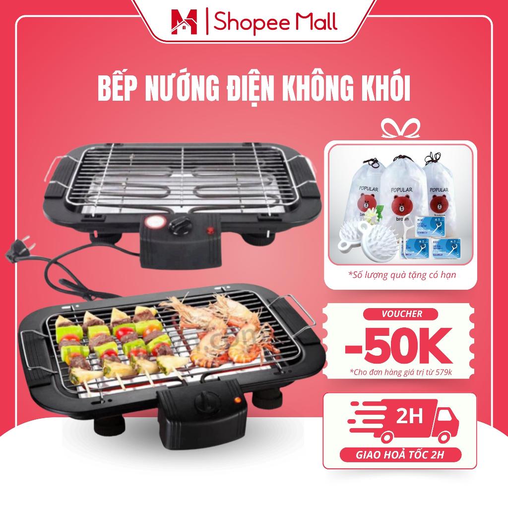 Bếp Nướng Điện Không Khói MELLI Bếp Nướng Đa Năng Công Suất 2000W, 5 Mức Nhiệt, Mặt Chống Dính Tiện Lợi