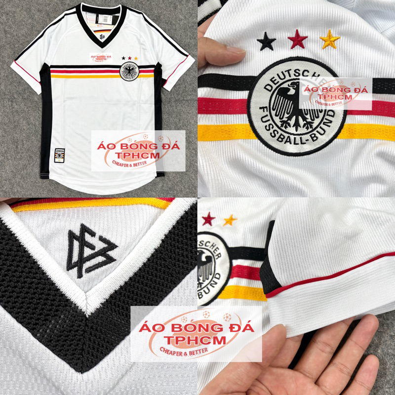 Retro.tuyểnĐỨC 1998 - Áo Bóng Đá RETRO CLASSlC Thái - Retro Đức Trắng1998