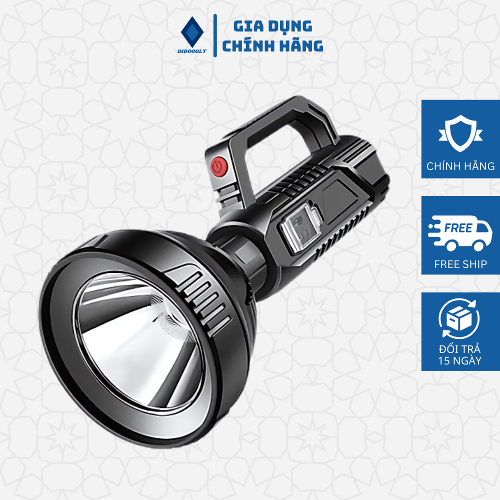 Đèn Siêu Sáng Cầm Tay Chiếu Xa 500M DIDOOGLT Cổng Sạc Usb, 3 Chế Độ Sáng Tiện Lợi
