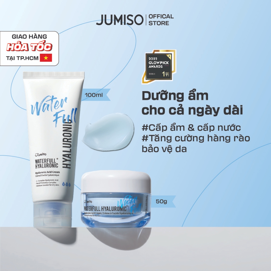Kem Dưỡng Da Cấp Ẩm Dạng Gel Cream JUMISO Waterfull làm mát và cấp ẩm cho da 50g/100ml