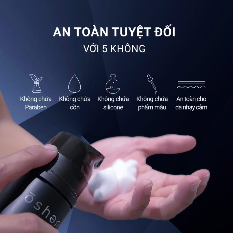 Dung dịch vệ sinh nam giới OSHEN JAPAN Natural dạng xịt tạo bọt kháng khuẩn Nhật Bản130ml