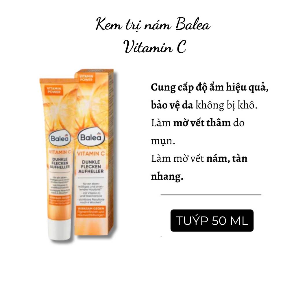 Kem sáng da, mờ thâm Balea Dunkle Flecken Aufheller 50ML