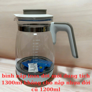  Bình thủy tinh thay thế cho máy đun nước Misuta 1300ml thế hệ mới nắp Inox chống gỉ hâm nóng. 