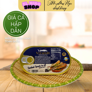 Cá trích hun khói Vitafish 190g , Cá hộp ngâm dầu Nga