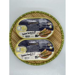 Cá trích ngâm dầu Vitafish 190g , cá hộp Nga hun khói