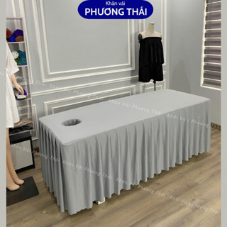 Ga/drap giường spa CÓ LỖ, ga giường massage body vải thun mát, co giãn tốt