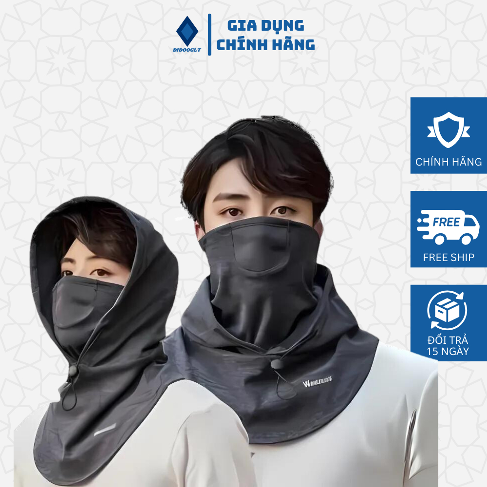 Mũ trùm đầu kèm khẩu trang DIDOOGLT chống tia uv cưc tốt thoáng khí thấm hút tốt