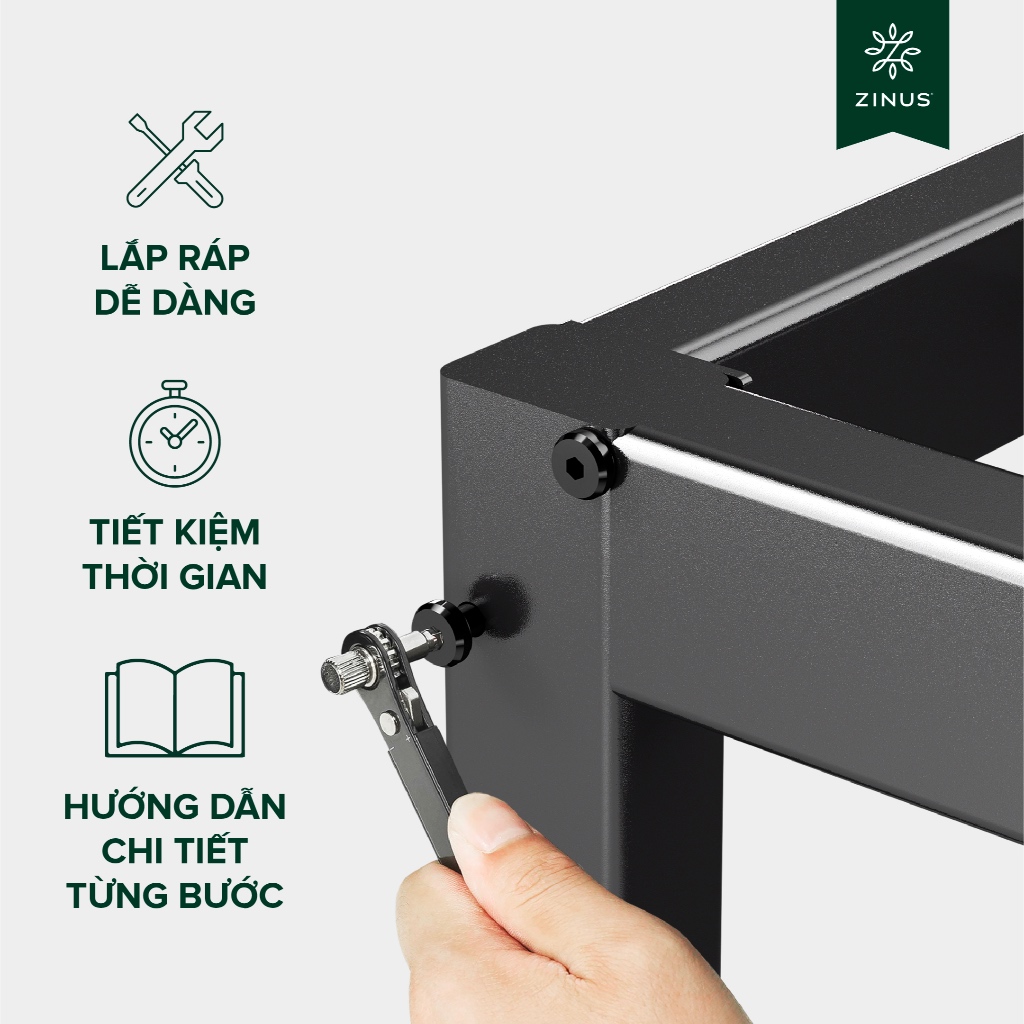 Giường Sắt Với Thanh Đỡ Bằng Thép -  Elias 14in metal platform bed frame