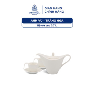 Bộ Ấm Trà Cao Sứ Minh Long 0.45 L - Anh Vũ - Trắng Ngà