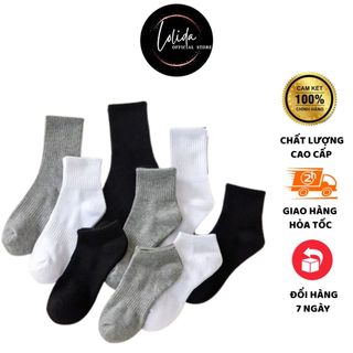  Tất Nam Nữ - Tất vớ cổ cao LOLIDA cổ thấp chất cotton cao cấp thiết kế sọc đôi chống hôi chân Mẫu T110 