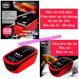 MÁY SỦI OXY NO1 TÍCH ĐIỆN 2 VÒI SIÊU ÊM 4W 6W 8W 12W GIÀNH CHO BỂ CÁ