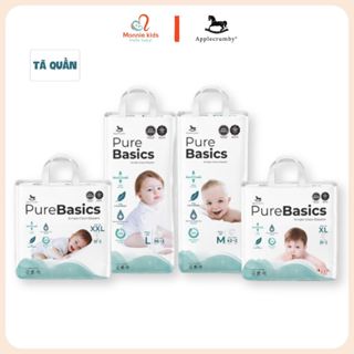 Bỉm quần Applecrumby Pure Basics M/L/XL/XXL cho bé, tã quần ngày đêm thấm hút tốt - Monnie Kids