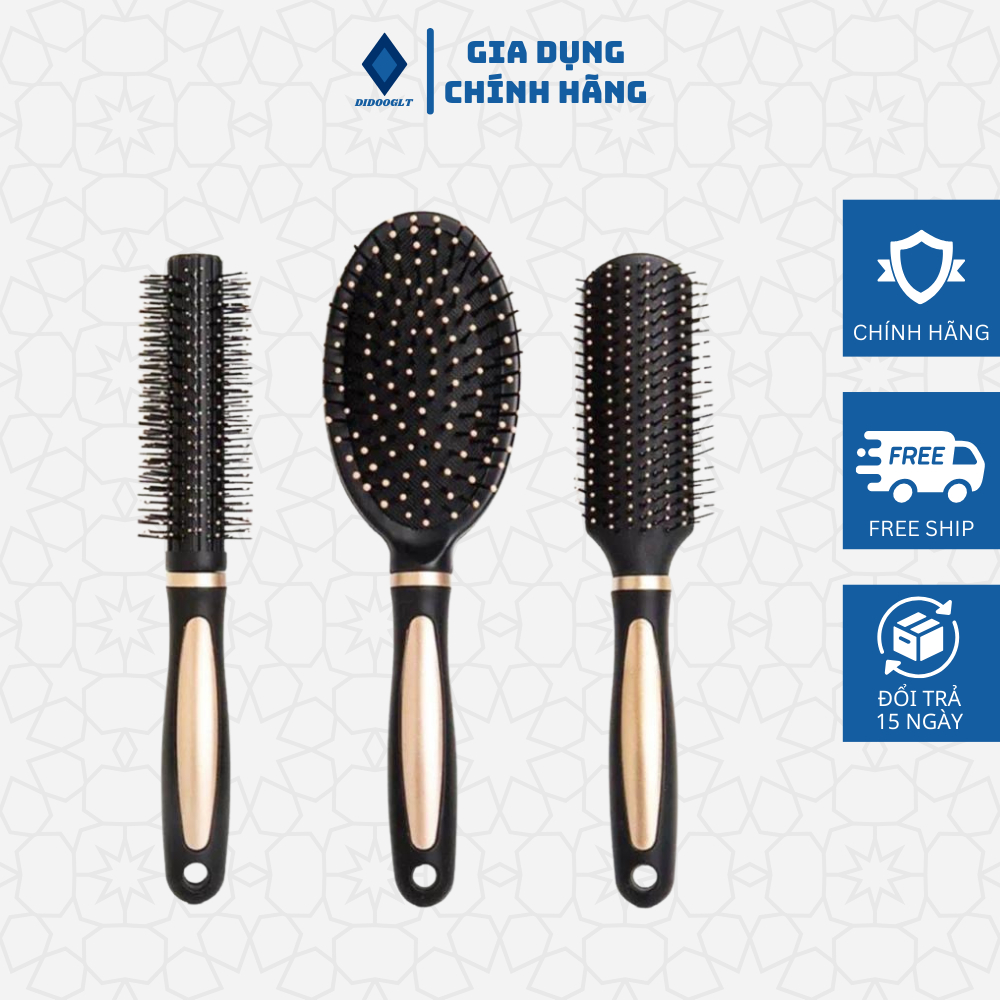 Bộ 3 lược chải tóc DIDOOGLT gỡ rối tạo kiểu, massage da đầu chuyên nghiệp, chống rụng tóc