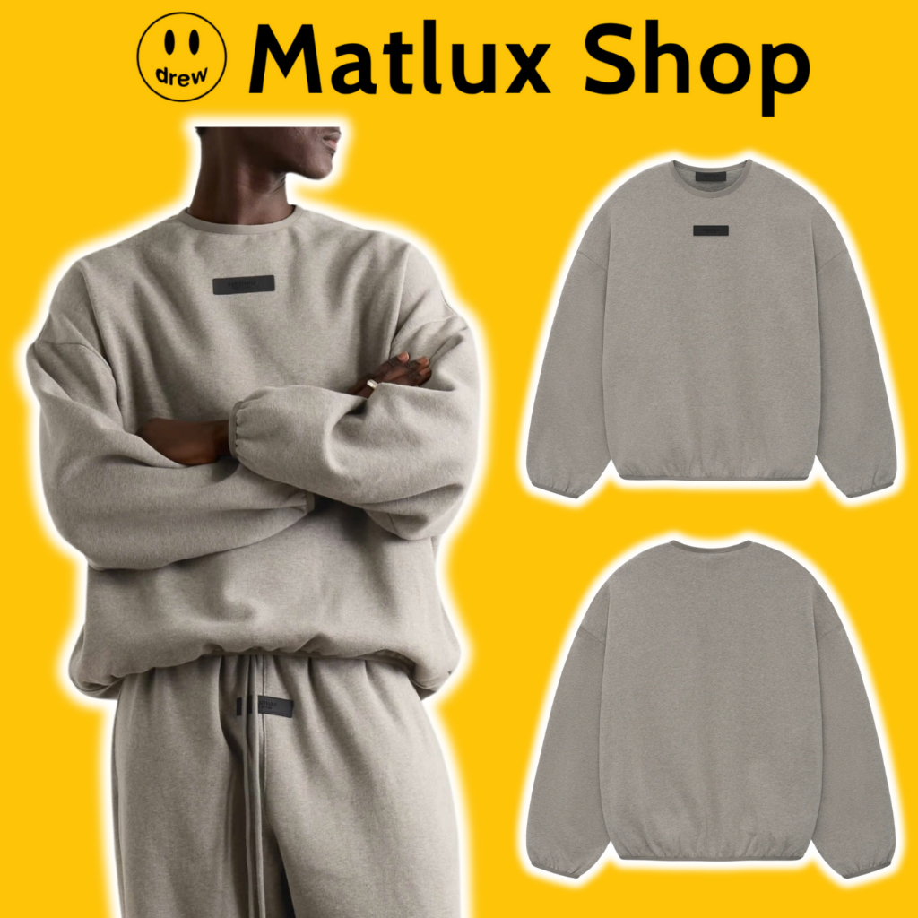 [BEST QUALITY] Áo sweater Fear Of God FOG Essentials 24FW Heather Crewneck cao cấp, Áo nỉ Essentials