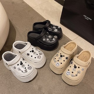  Dép bánh mì nữ dép sandal đế cao 7cm đính kèm nhiều sticker dễ thương có lỗ thoáng khí Mã 1288  