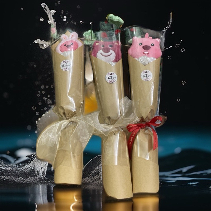 [SẴN HCM] BÓ HOA ỐC QUẾ gấu bông mini capybara, labubu, loppy, gấu dâu siêu xinh xắn