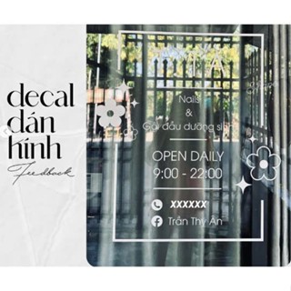 Chữ decal dán kính Decal dán gương ( free thiết kế theo yêu cầu ) Dễ dàng tự dán