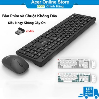  Bàn Phím và Chuột Không Dây Acer USB Không Dây 2.4G Siêu Nhạy Không Gây Ồn xài được cho laptop MAC nha 