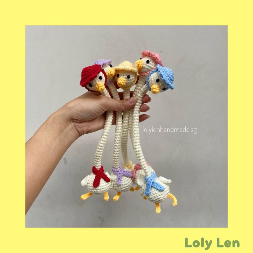 [Crochet-Ảnh thật] Móc khóa vịt cổ dài đan móc thủ công bằng len