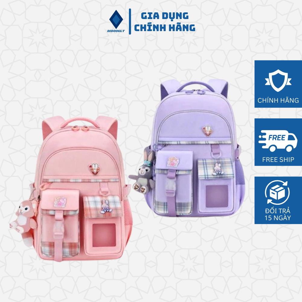 Balo đi học DIDOOGLT, balo chống gù được làm từ vải oxford chống thấm nước cao cấp phù hợp cho các bé tiểu học