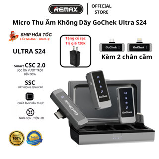 Mic thu âm không dây GoChek Ultra S24 - Bộ micro ghi âm chuyên nghiệp đa năng cho mọi thiết bị, Live/quay video/ghi âm